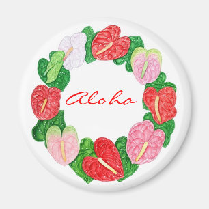 Blütenschweif-Kranz Aloha Magnet