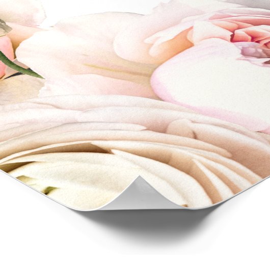 Blütensitzplan, romantisches Brautparty Poster (Ecke)