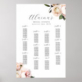 Blütensitzplan, romantisches Brautparty Poster (Vorne)