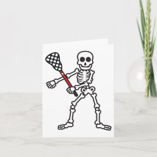 Blütenskelett Lacrosse Player Halloween Costum Karte
