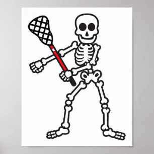 Blütenskelett Lacrosse Player Halloween Costum Poster