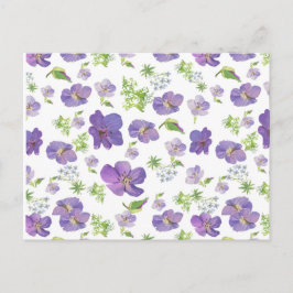 Blütensommer botanischer Hintergrund des lila Wass Postkarte