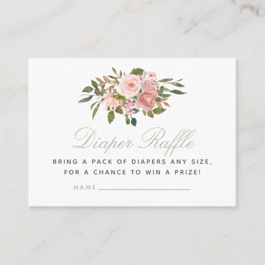 Blütenspülung und Babydusche Windelspuler Begleitkarte (Vorderseite)