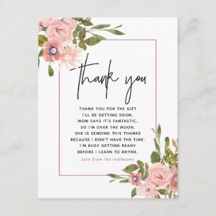 Blütenspülung und Rose Gold Kinderdusche Vielen Da Dankeskarte