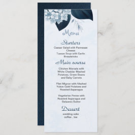 Blütenstaub und Blätter Hochzeit Menükarte