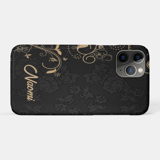 Blütenstaube in Schwarz und Gold Case-Mate iPhone Hülle (Rückseite (Horizontal))