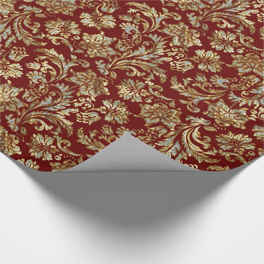 Blütenstaubmuster aus Glitzer, Gold und Weiß Geschenkpapier (Ecke)