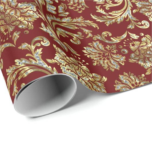 Blütenstaubmuster aus Glitzer, Gold und Weiß Geschenkpapier (Rolleneckpunkt)