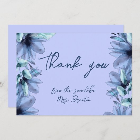 Blütenstaubviolett Dankeskarte (Vorne/Hinten)