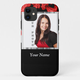 Blütenstaubvorlage rot und schwarz Case-Mate iPhone hülle