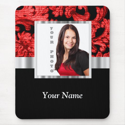 Blütenstaubvorlage rot und schwarz mousepad (Vorne)
