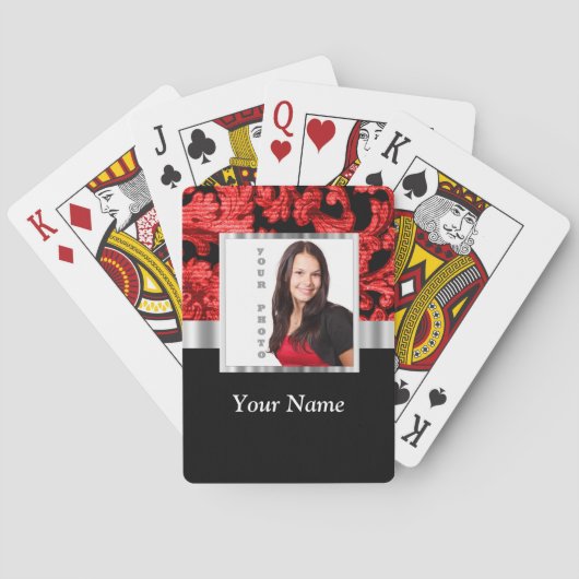 Blütenstaubvorlage rot und schwarz spielkarten (Rückseite)