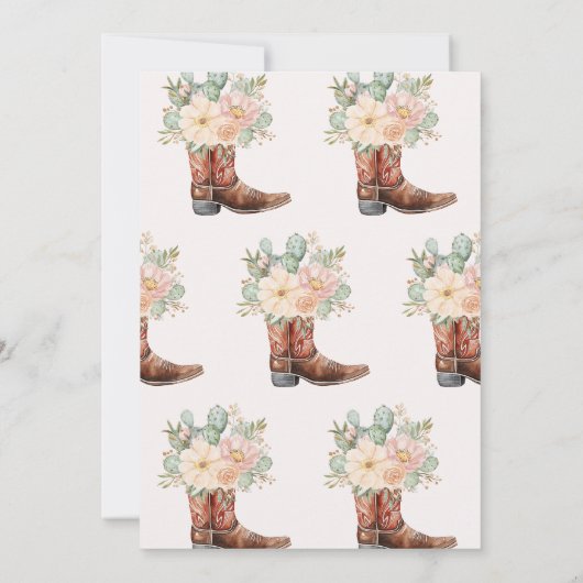 Blütenstiefel Brunch Bubbly Brautparty Einladung (Rückseite)