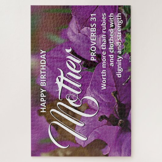 Blütenszene glücklich BIRTHDAY MUTTER 20"x30" Cust Puzzle (Vertikal)