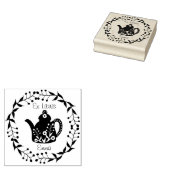 Blütenteapot Ex Libris Gummistempel (Stempel)