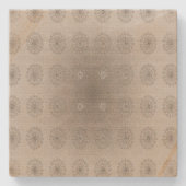 Blütentextilien am Sandstrand gemusterte Kunst Steinuntersetzer (Vorderseite)