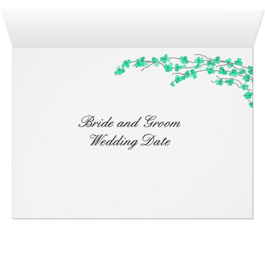 Blütentische Sitzkarte - Türkisblüten (Innenansicht Horizontal (Unten))