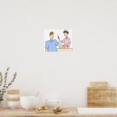 Blutentnahme und Impfung. Poster (Küche)