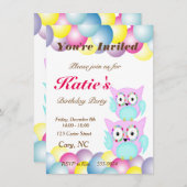 Blütenuhu Einladung (Vorne/Hinten)