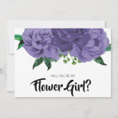 Blütenultra-Violet Lila sein, meine BlütenGirl-Kar Einladung (Vorderseite)