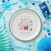 Blütenvogel aus der Hütte, jedes Alter zum Geburts Pappteller (Party)