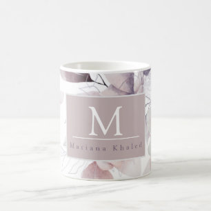 Blütenvögel Lila und weiße Babydusche Kaffeetasse