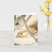 Blütenvogel Nr. 2 Karte (Gelbe Blume)