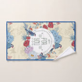 Blütenvögel Schmetterling Blume Hydrangea Bluebell Handtuch (Handtuch)