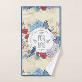 Blütenvögel Schmetterling Blume Hydrangea Bluebell Handtuch