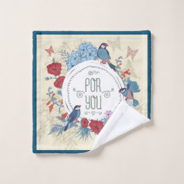 Blütenvögel Schmetterling Blume Hydrangea Bluebell Waschlappen