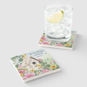 Blütenvögel Steinuntersetzer (Seitenansicht)