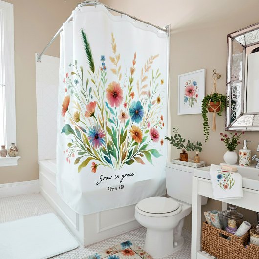 Blütenwachstum in Grace Duschvorhang