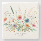 Blütenwachstum in Grace Steinuntersetzer (Vorderseite)