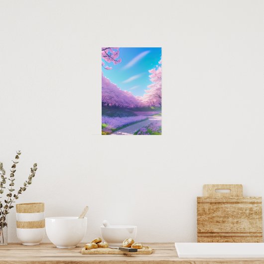 Blütenweg Poster (Küche)