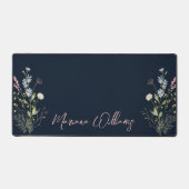 Blütenweiden in Aquarellfarben, tiefblau Schreibtischunterlage (Vorderseite)