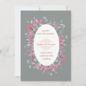 Blütenwein Einladung zur Hochzeit in Minzgrün (Vorderseite)