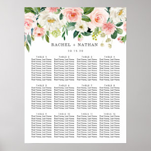 Blütenweiß Blütenblume Hochzeitstabelle Poster