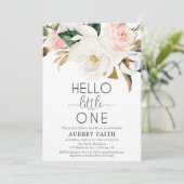 Blütenweiße, rustikale Blumenschlampe trifft klein Einladung (Stehend Vorderseite)