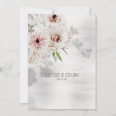 Blütenweiße und grüne Hochzeitsfeier Ankündigung (Rückseite)