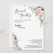 Blütenweißer Brunch und Brautparty Einladung (Vorderseite)