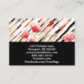 *~* Blütenweißes Mohn Schwarzer Glitzer Filmschick Visitenkarte (Rückseite)