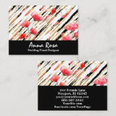 *~* Blütenweißes Mohn Schwarzer Glitzer Filmschick Visitenkarte (Vorne/Hinten)