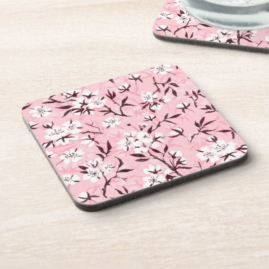 Blütenweißkirsche Getränkeuntersetzer (Linke Seite)