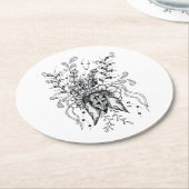 Blütenwirbel im Tangle-Rhythmus -  Runder Pappuntersetzer (Angewinkelt)