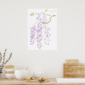 Blütenwisteria Poster (Küche)