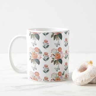 Blütenzauber mit Schmetterlingsflügeln Kaffeetasse