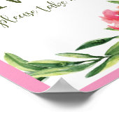 Blütenzeichen in Rosa und Grün Poster (Ecke)
