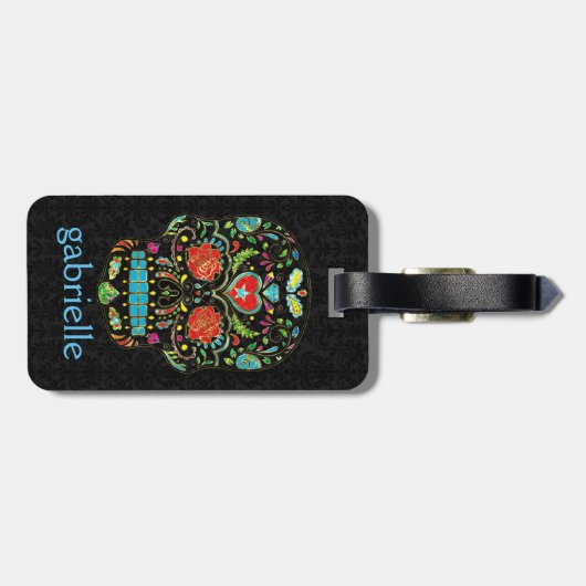 Blütenzucker Glitzer und Gold Gepäckanhänger (Rückseite horizontal)