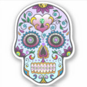Blütenzucker-Schädel Nr. 3 Aufkleber (Vorderseite)