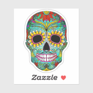 Blütenzucker-Schädel Nr. 3 Aufkleber